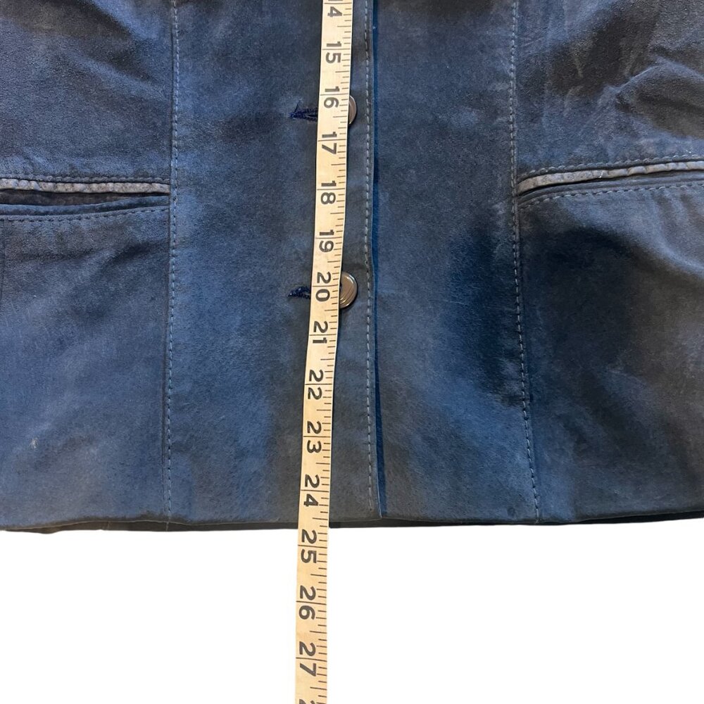 VINTAGE Trio Blue Suede Jacket from Serbia - Picture 5 of 5